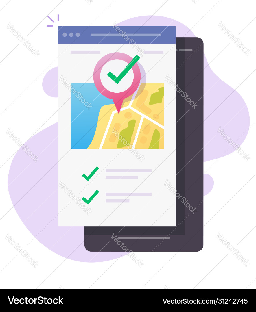 Mobile map gps location navigator with pin pointer Mobile map gps location navigator with pin pointer vector image