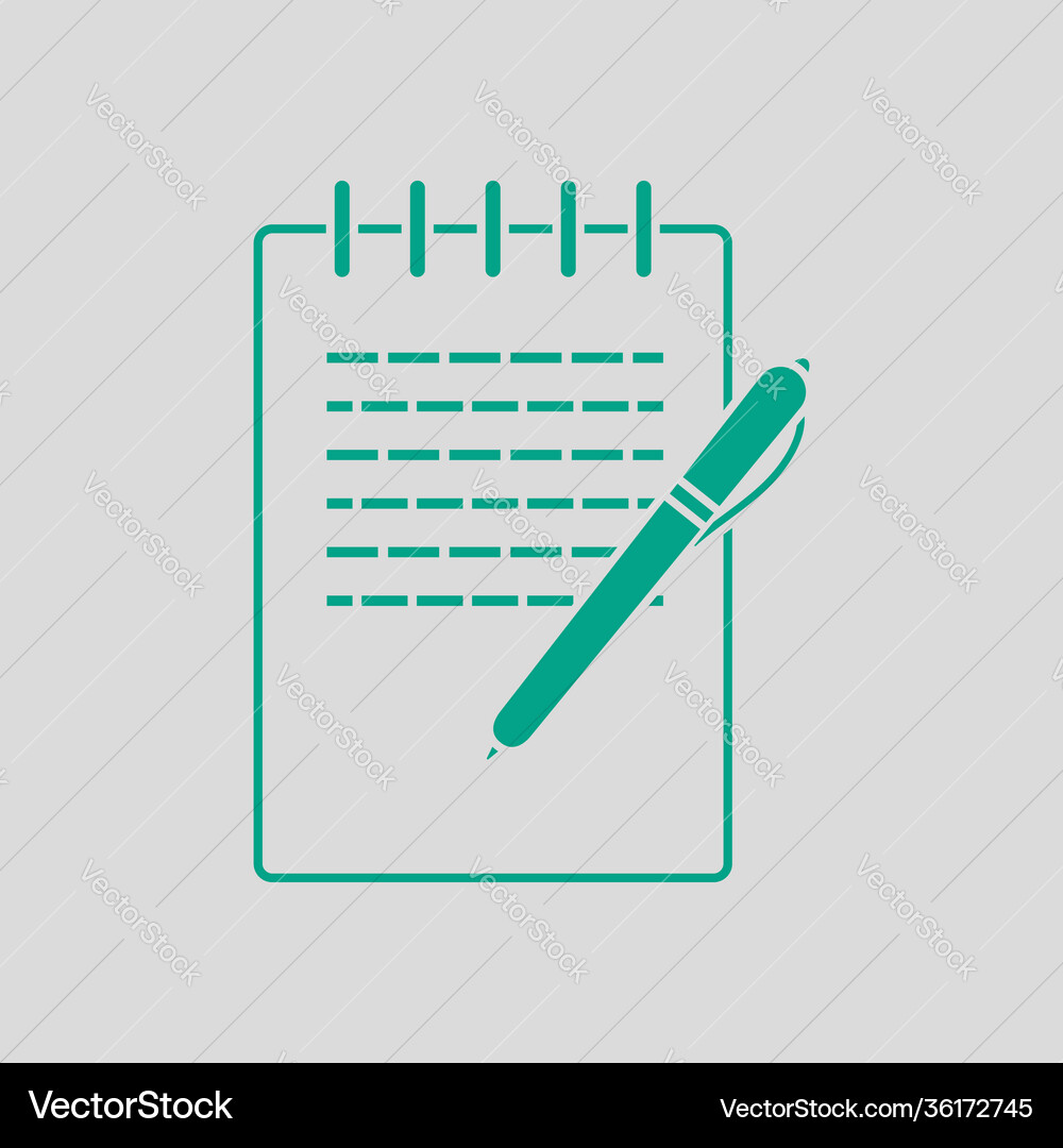 Notebook with pen icon Notebook with pen icon vector image