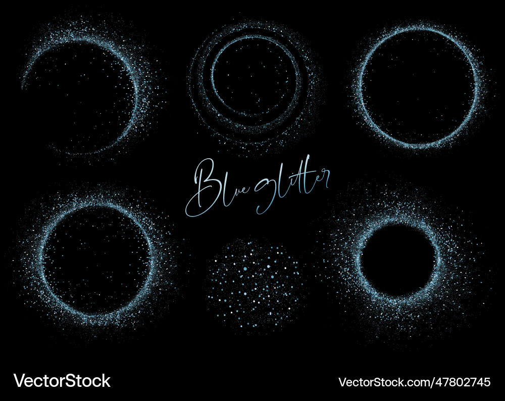 Set of abstract shiny gold glitter design element vector image