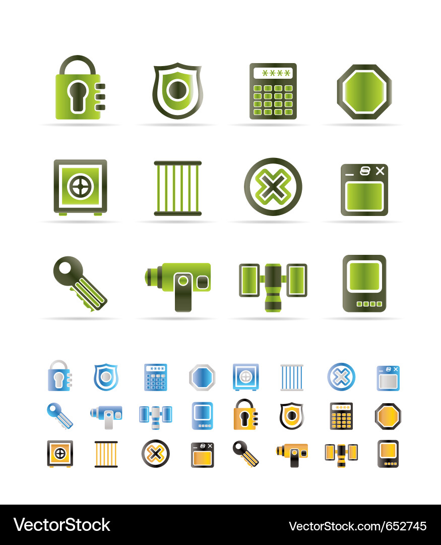 Sicherheit und Business Icon Set Vektorbild