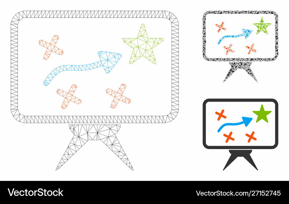 Strategy mesh network model and triangle Strategy mesh network model and triangle vector image