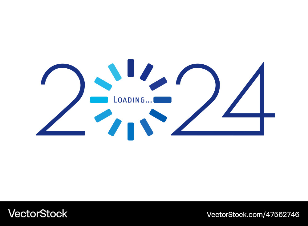 2024 New Year Loading Progress Vector Image
