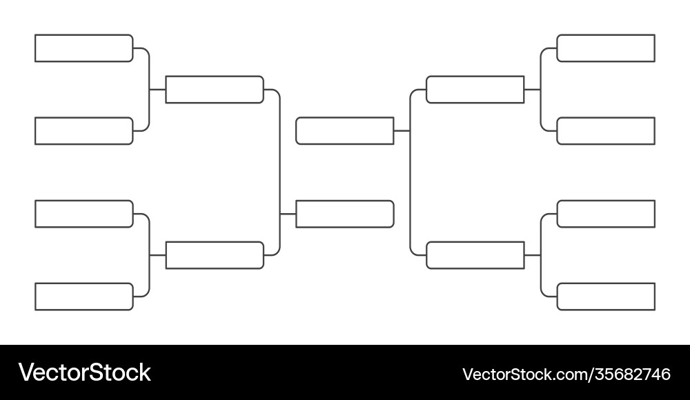 8 team tournament bracket championship template 8 team tournament bracket championship template vector image