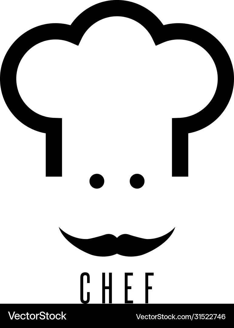 Abstract chef with mustache design template Vector Image