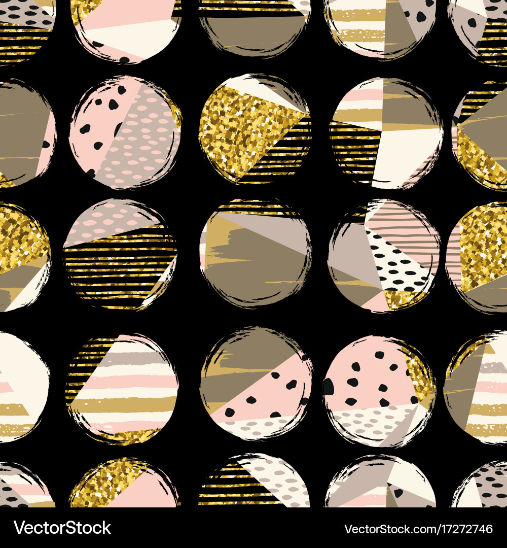 Abstract geometric seamless pattern with circles Vector Image
