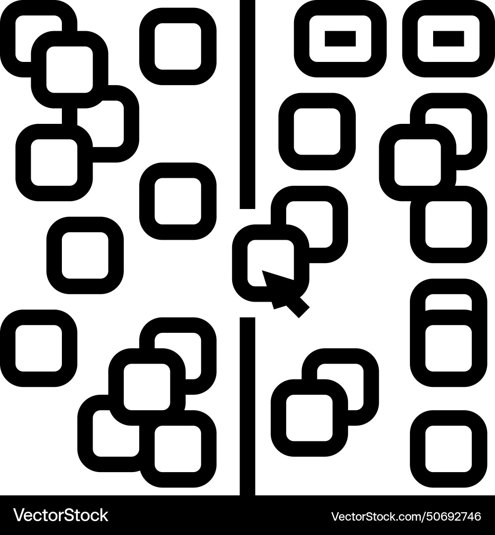 Affinity diagram ux ui design line icon Royalty Free Vector