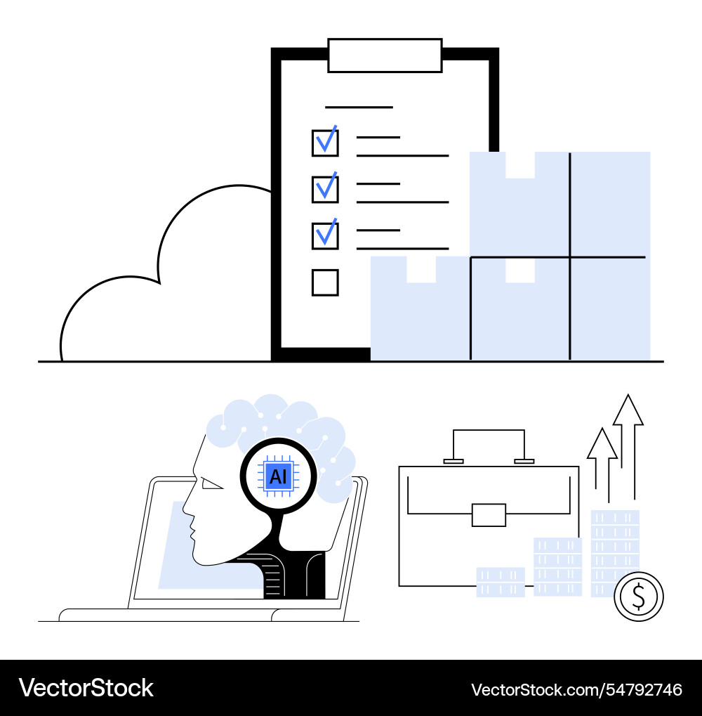 Ai integration in logistics efficient inventory Vector Image