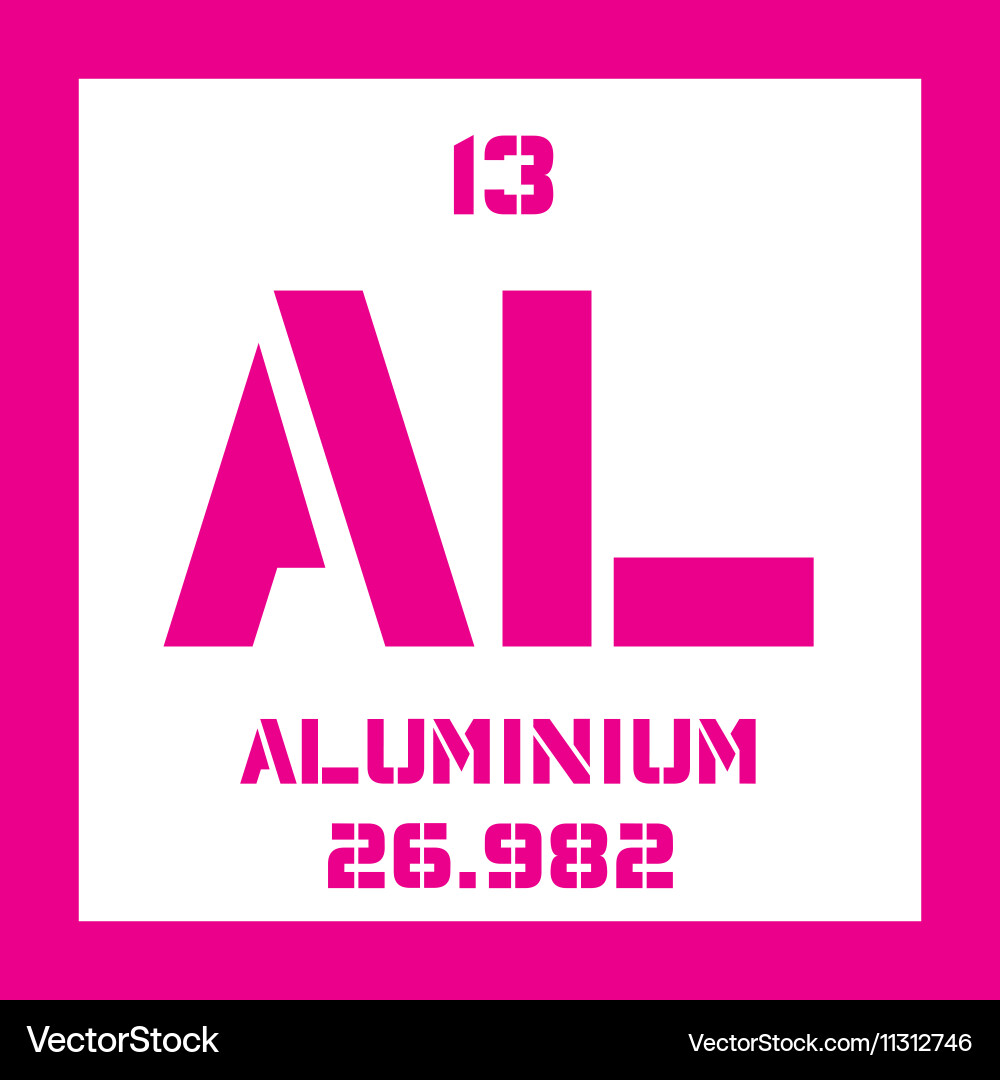 Aluminium chemical element Vector Image