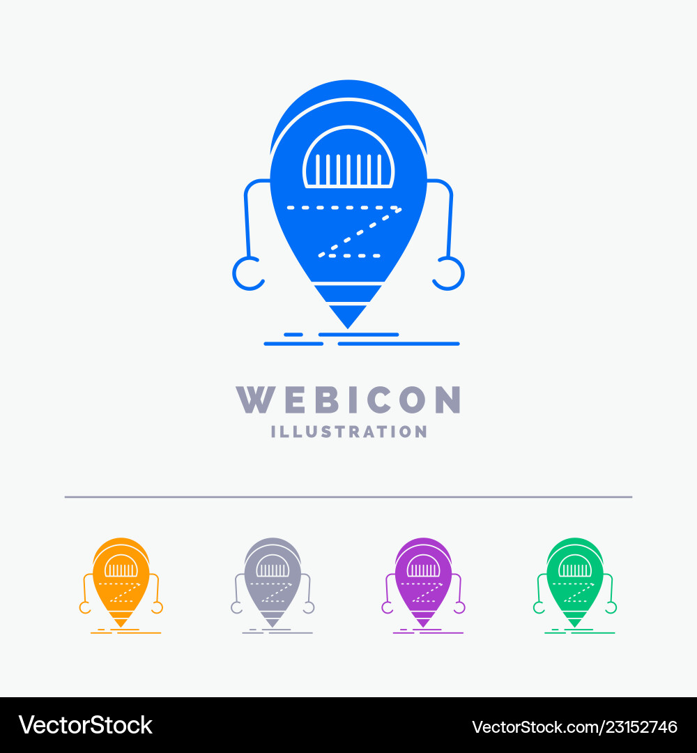 Android beta droid robot technology 5 color glyph Android beta droid robot technology 5 color glyph vector image