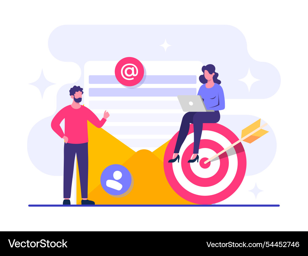 Approaching the target audience using email vector image