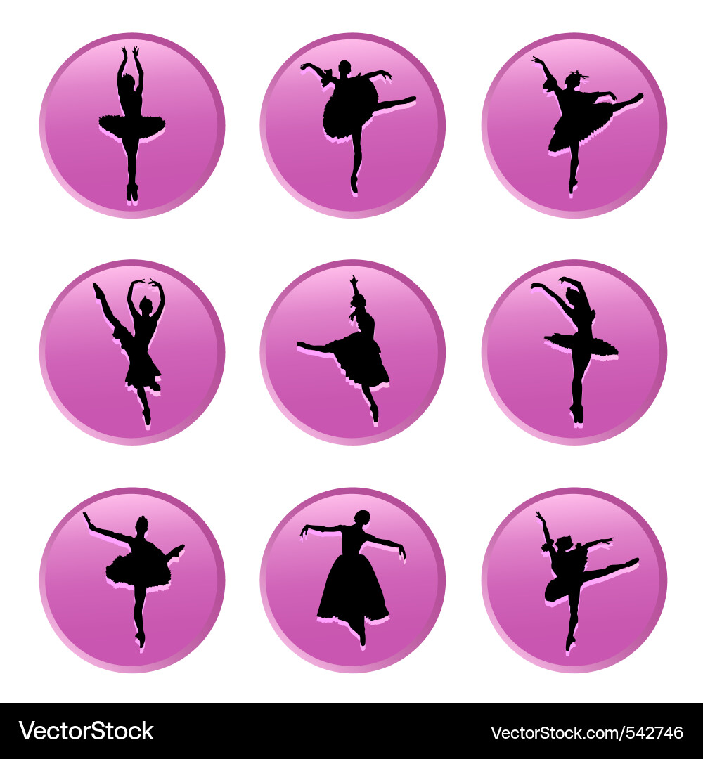 Ballerina Silhouettes Vector Image