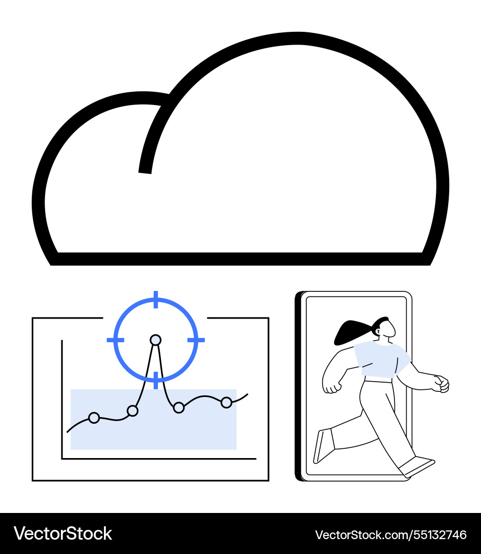 Cloud storage data tracking and mobile access Vector Image
