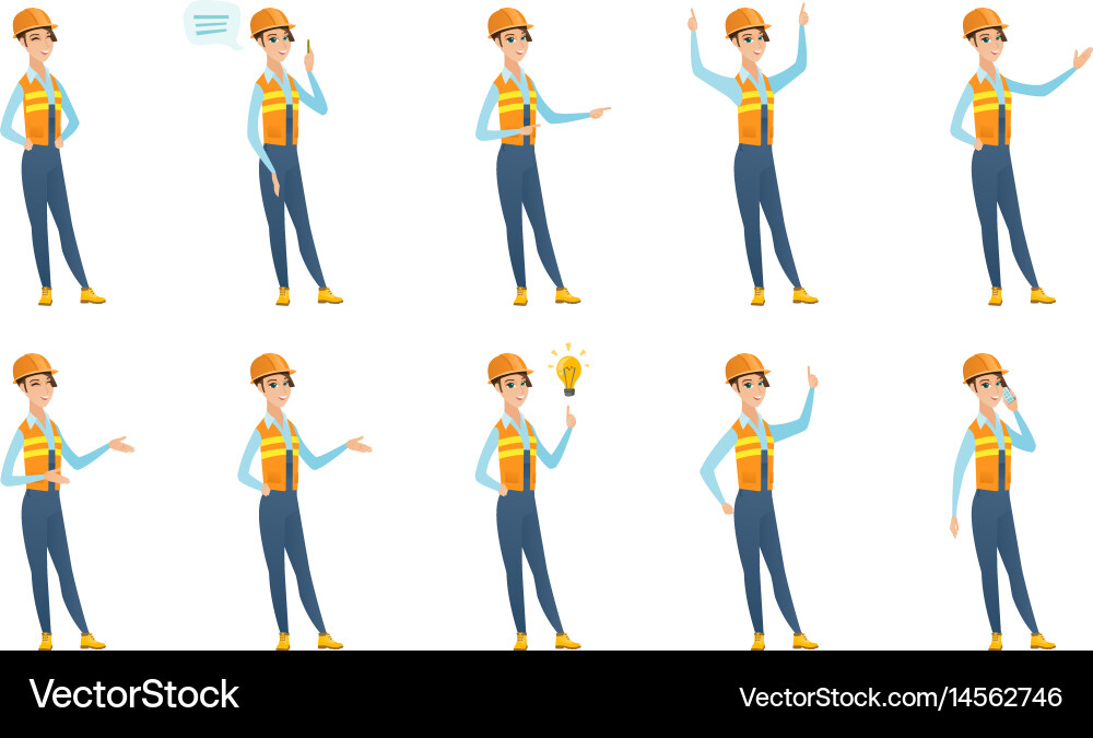 Construction Worker Characters Vector Image