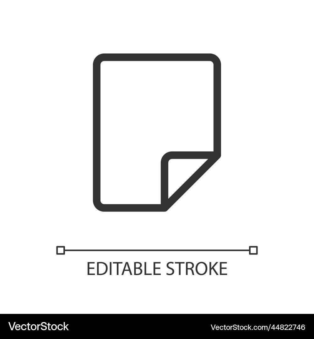Document pixel perfect linear ui icon Document pixel perfect linear ui icon vector image