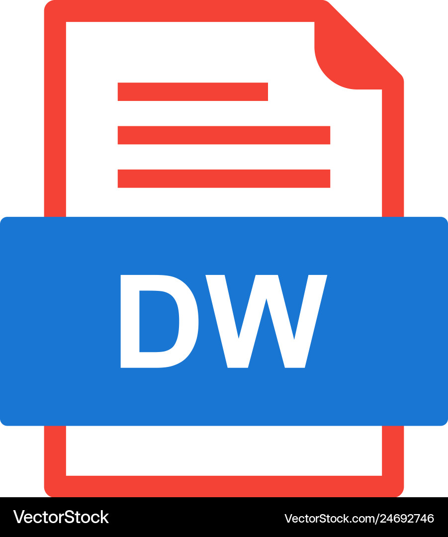 Dw file document icon Vector Image
