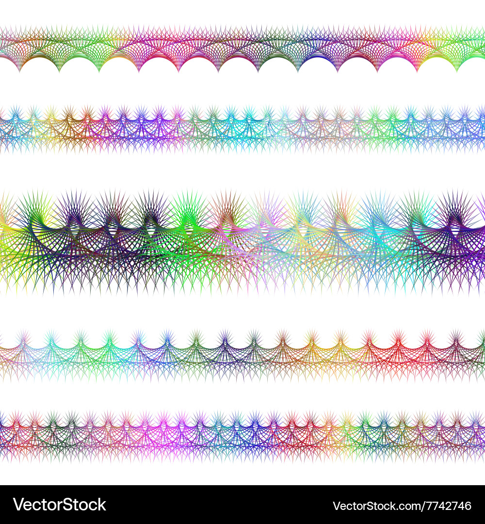 Fractal Color Text Divider Line Set vector image