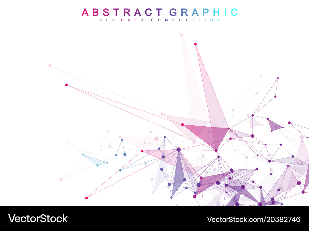 Geometric abstract with connected line vector image