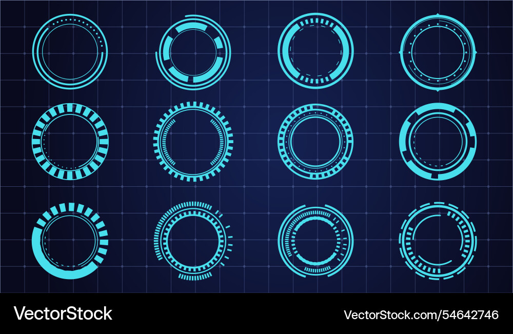 Hud aim pointer optical target futuristic focus Hud aim pointer optical target futuristic focus vector image
