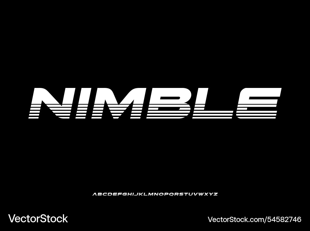 Modern futuristic slant alphabet display font Modern futuristic slant alphabet display font vector image