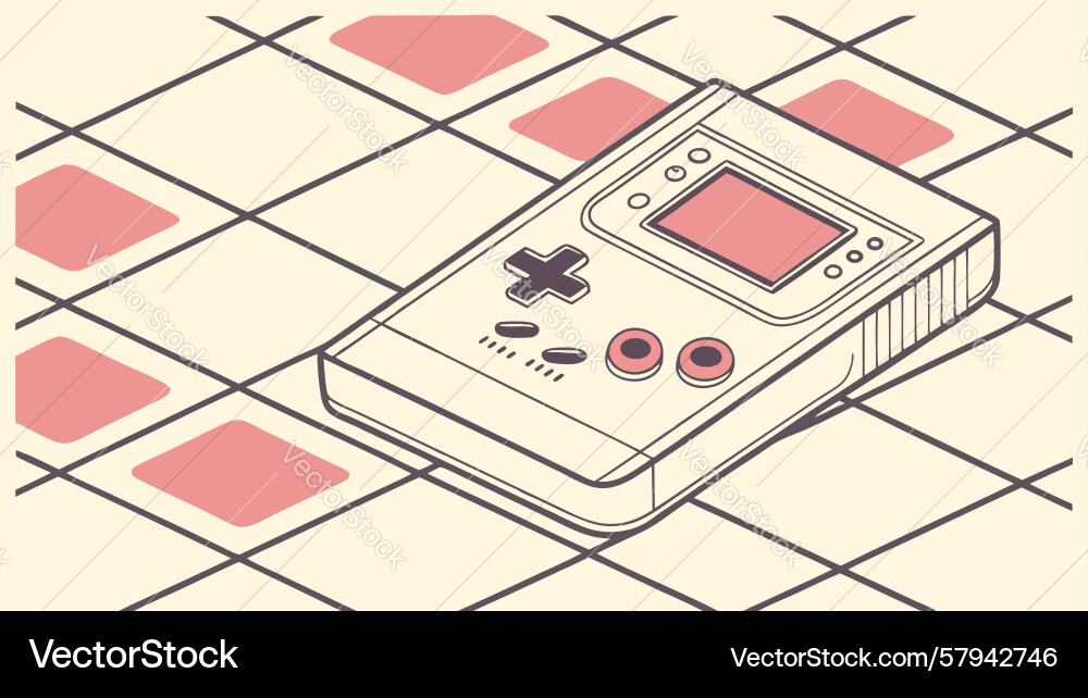 Retro Handheld Game Console Vector Image