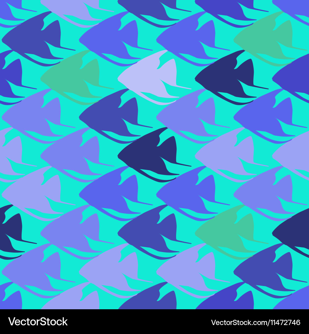 Seamless pattern with scalar fishes vector image