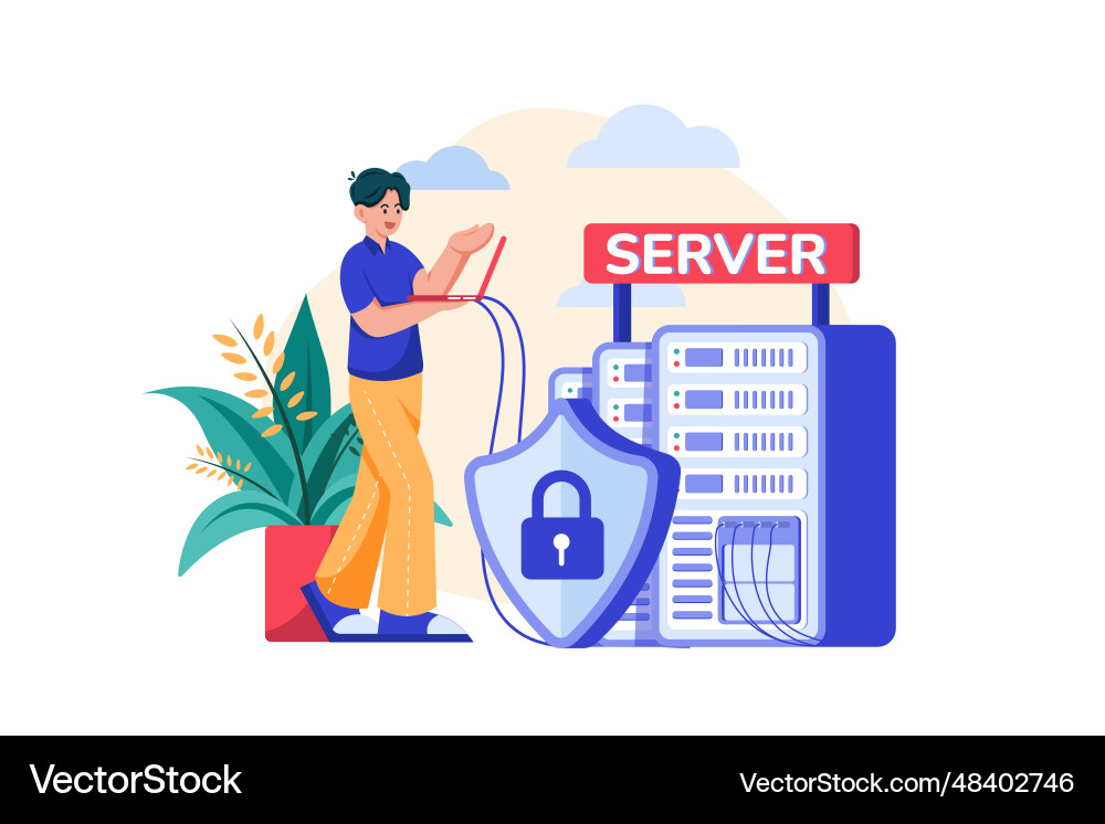 Server data security Server data security vector image