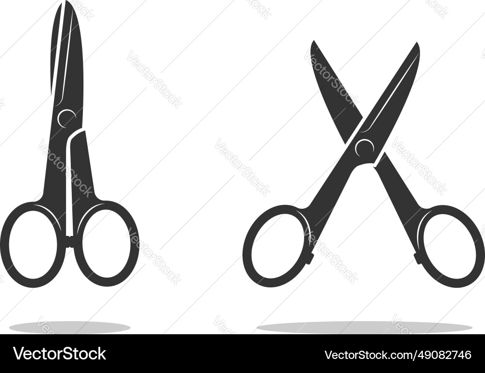 Set scissor icon scissors design element or logo Set scissor icon scissors design element or logo vector image