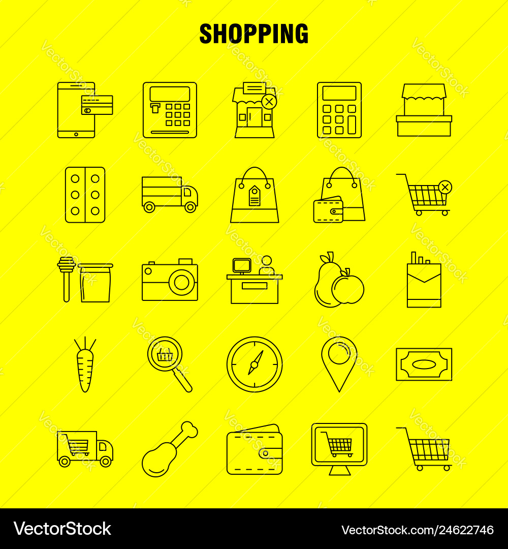 Shopping line icon for web print and mobile uxui Shopping line icon for web print and mobile uxui vector image