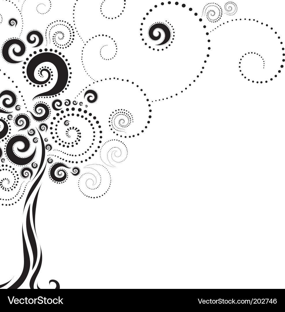 Tree shape from twirls vector image