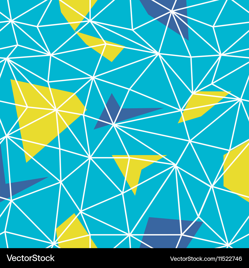 Triangles wire-frame seamless repeat pattern vector image