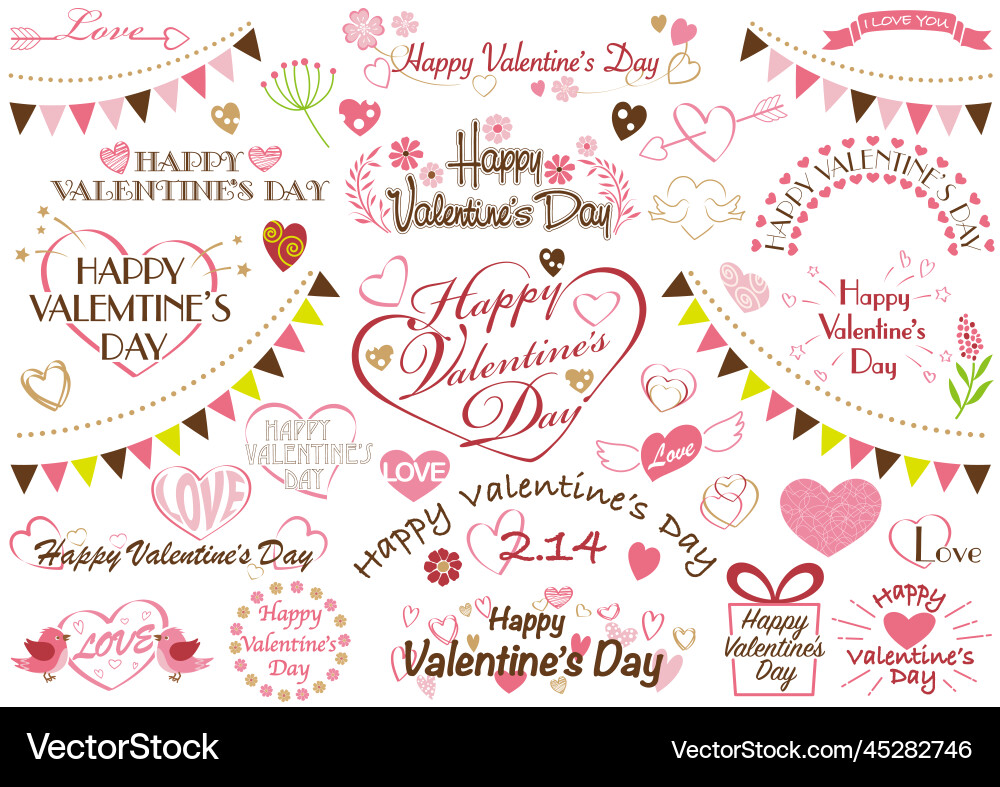 Valentine's Day Elements & Graphics Vector Image