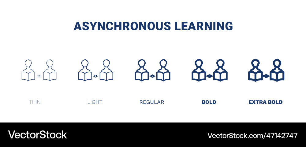 Asynchronous learning icon thin light regular Vector Image
