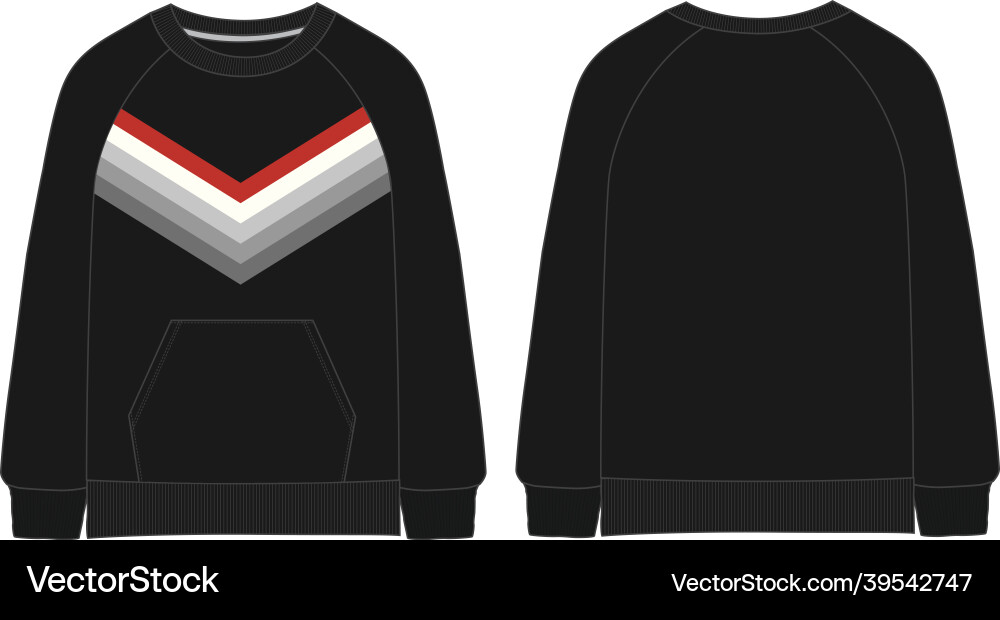 Baumwollvlies Jersey Langarm Sweatshirt Baumwollvlies Jersey Langarm Sweatshirt vektorbild