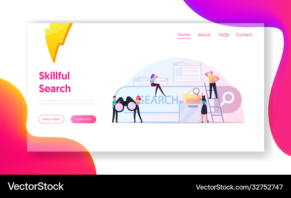 Characters search information in internet using Characters search information in internet using vector image