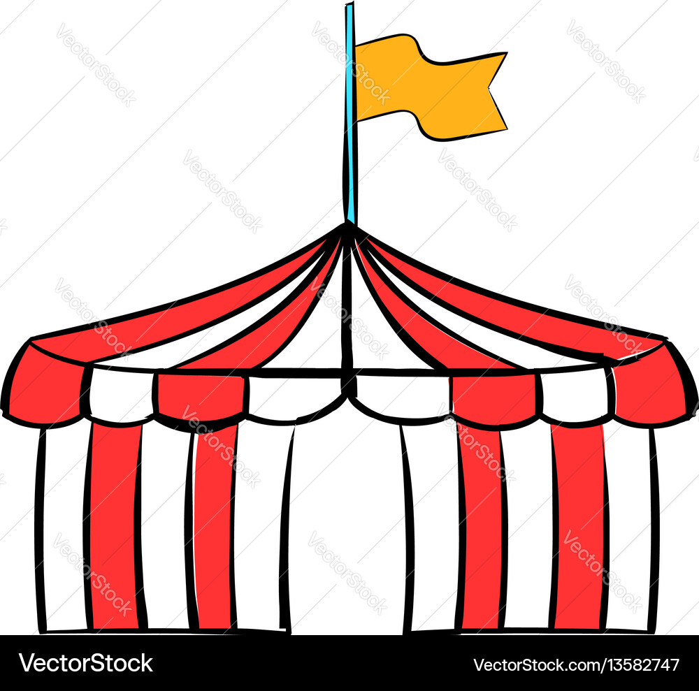 Colorful Circus Tent Icon Vector Image