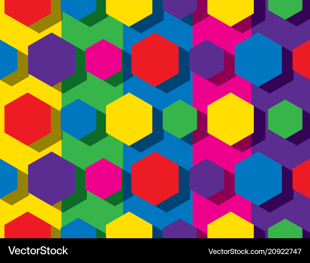 Colorful hexagonal pattern Colorful hexagonal pattern vector image