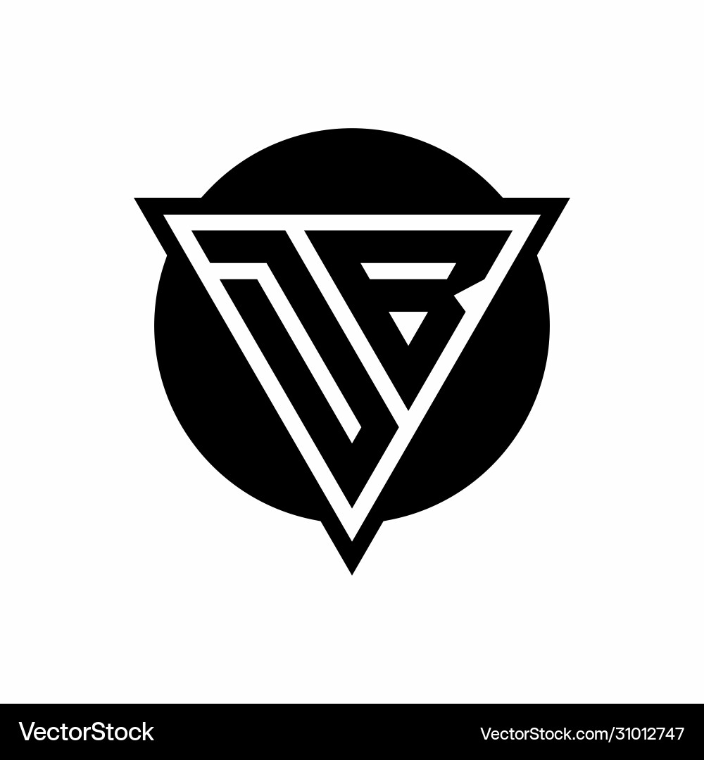 Db logo with negative space triangle and circle Db logo with negative space triangle and circle vector image