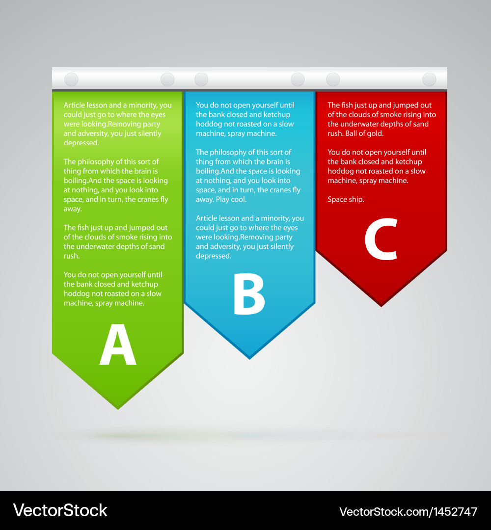 Different color labels with many text Vector Image