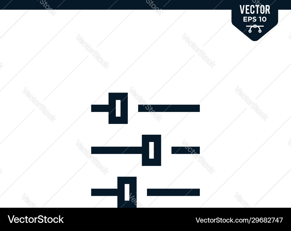 Equalizer or setting icon outlined style Equalizer or setting icon outlined style vector image