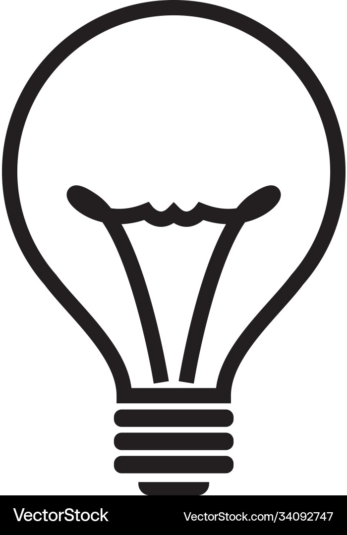 Lightbulb lamp icon design template isolated Vector Image