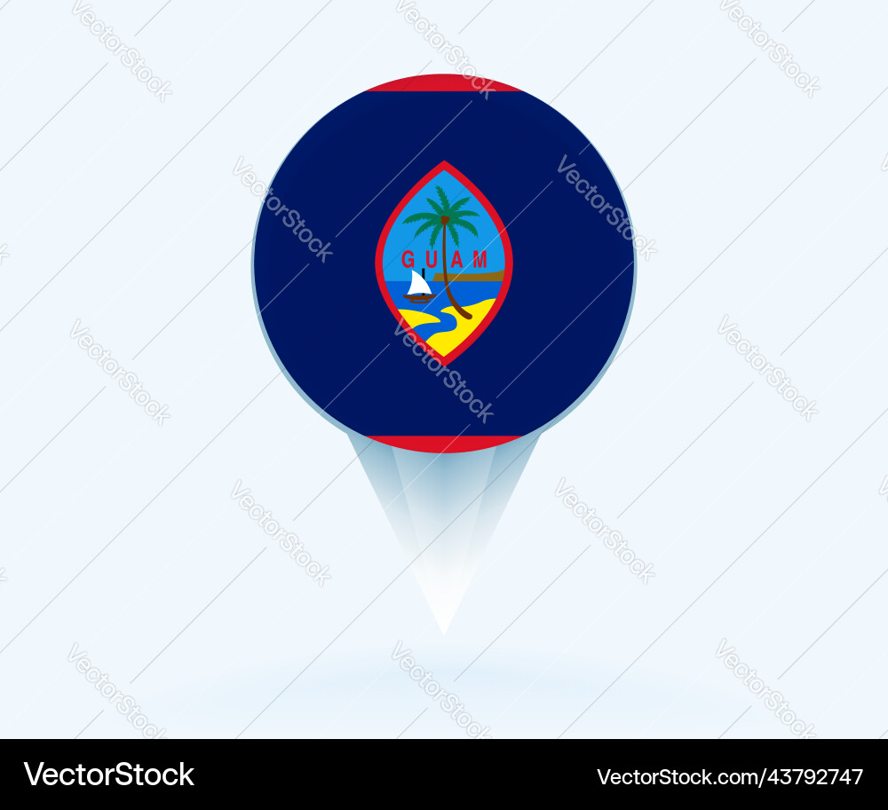 Map pointer with flag of guam vector image