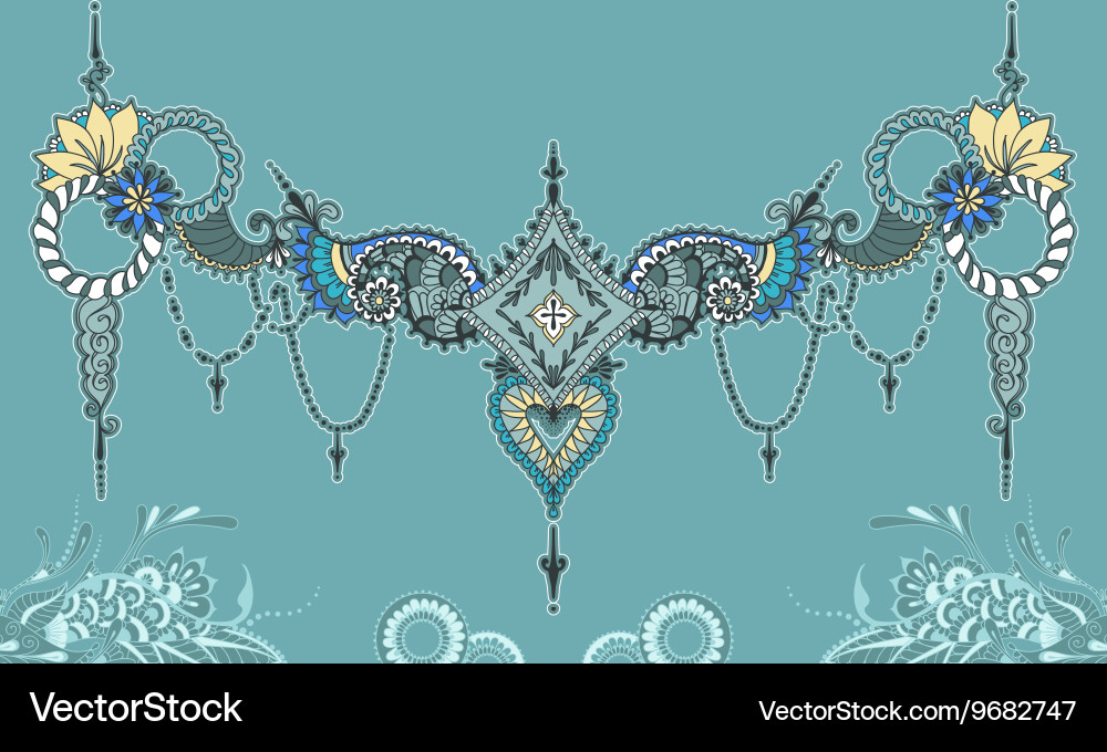 Mehndy flowers tattoo template can be used Vector Image
