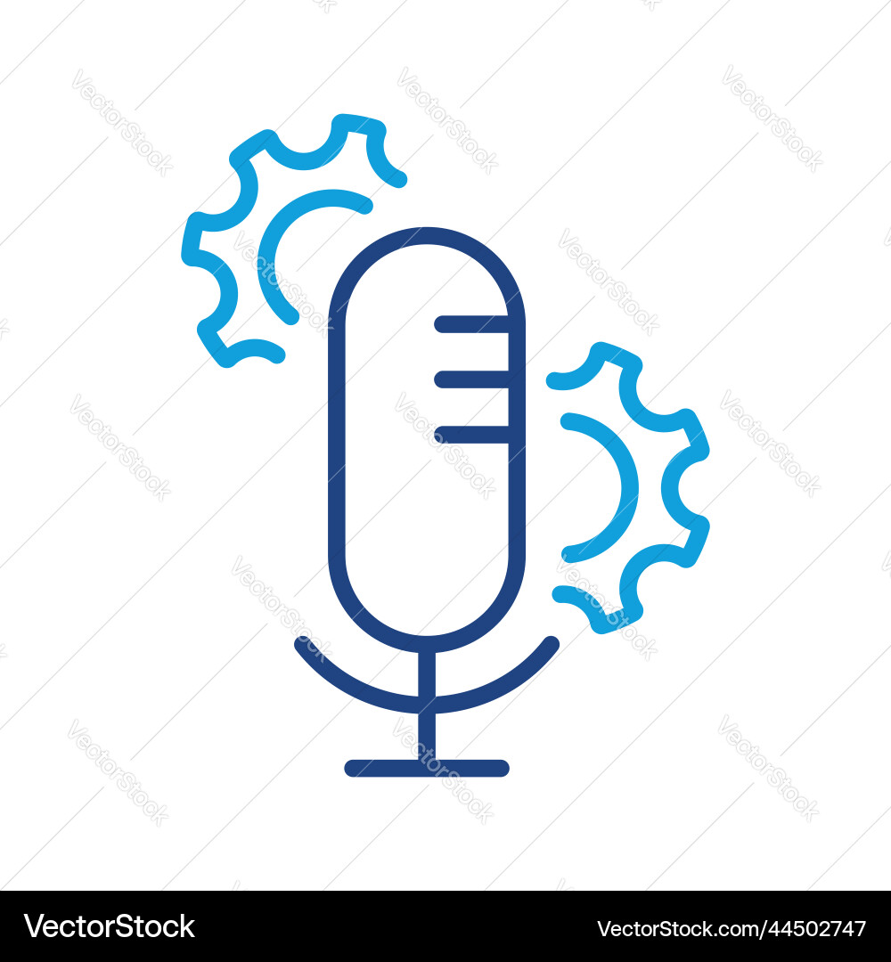 Microphone sound configuration line icon audio Microphone sound configuration line icon audio vector image