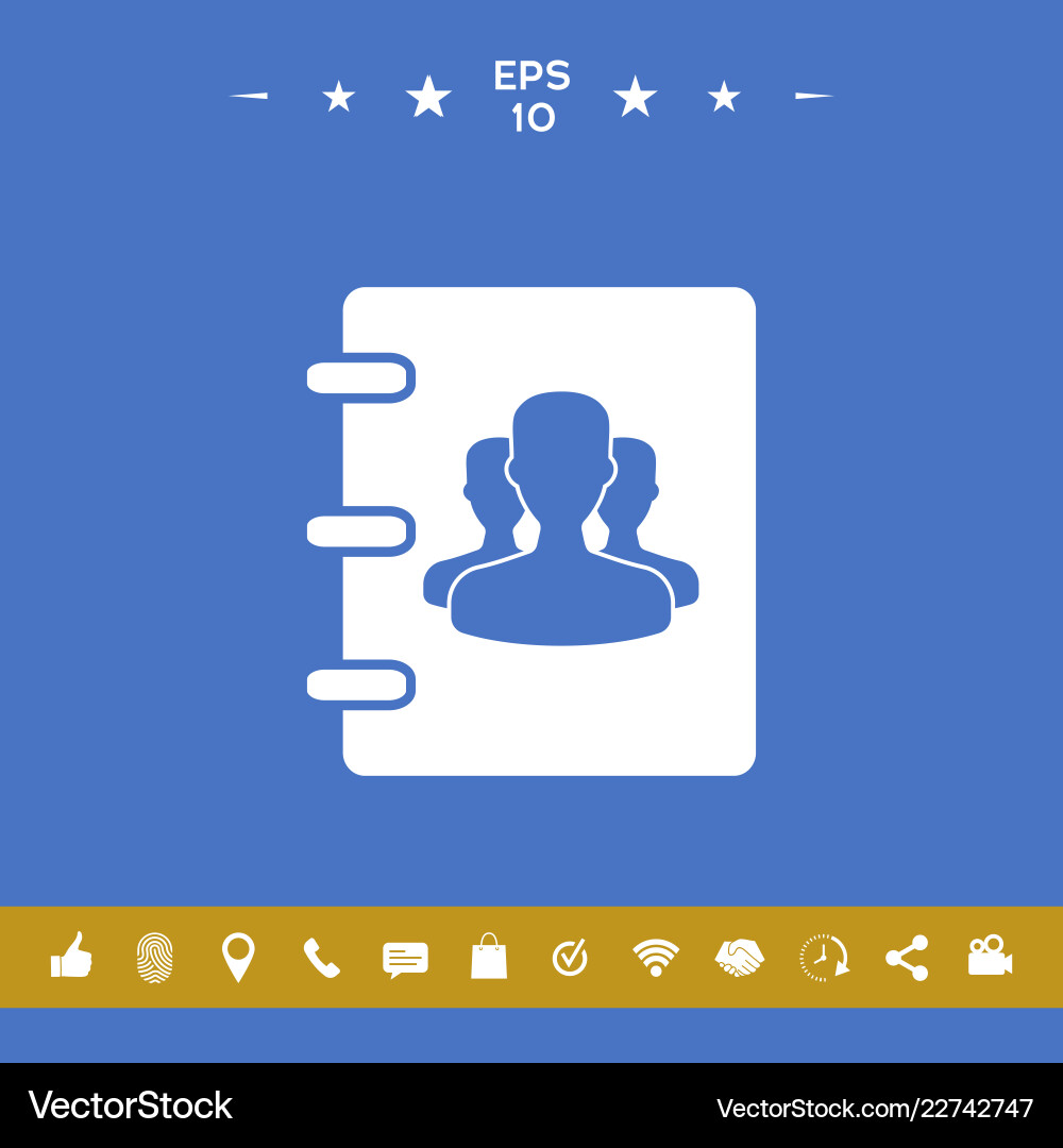 Notebook address phone book icon with symbol Notebook address phone book icon with symbol vector image