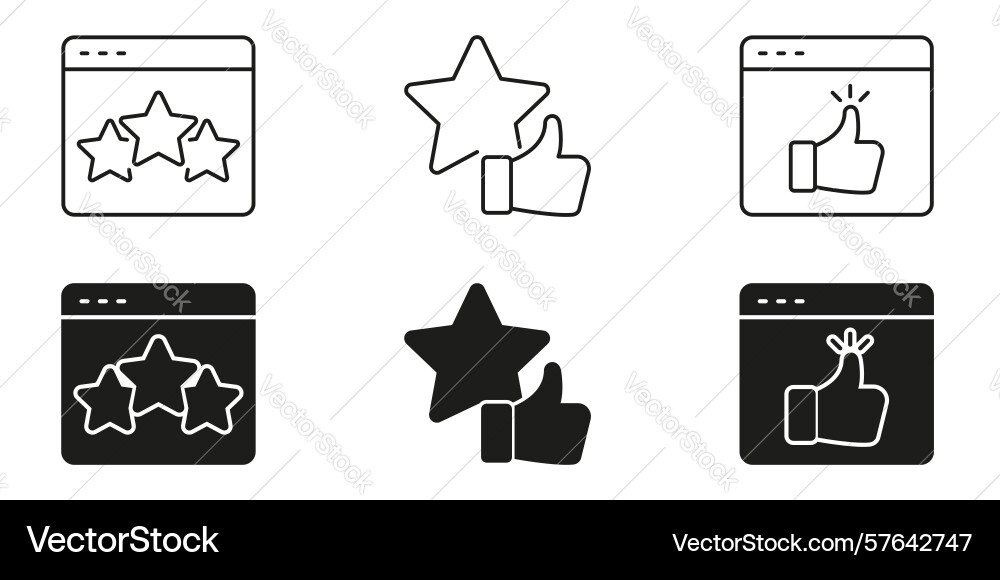 Rating and approval icons set user feedback Rating and approval icons set user feedback vector image