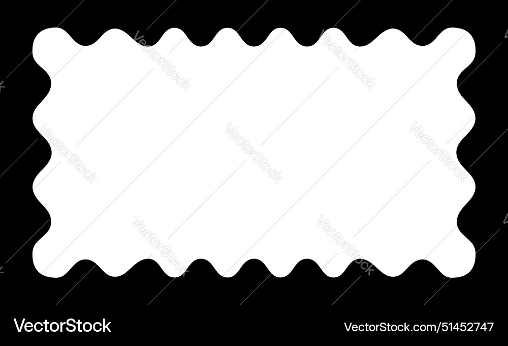 Rectangle frame with wavy inner borders Vector Image