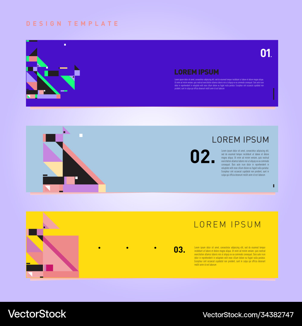 Set abstract banner web design template retro Set abstract banner web design template retro vector image