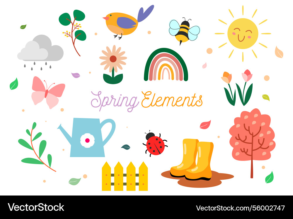 Spring elements collection Vector Image
