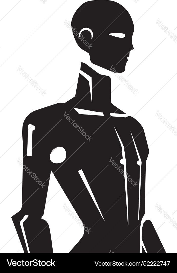 Techdroid humanoid robot emblem cyberbot android Techdroid humanoid robot emblem cyberbot android Vector Image