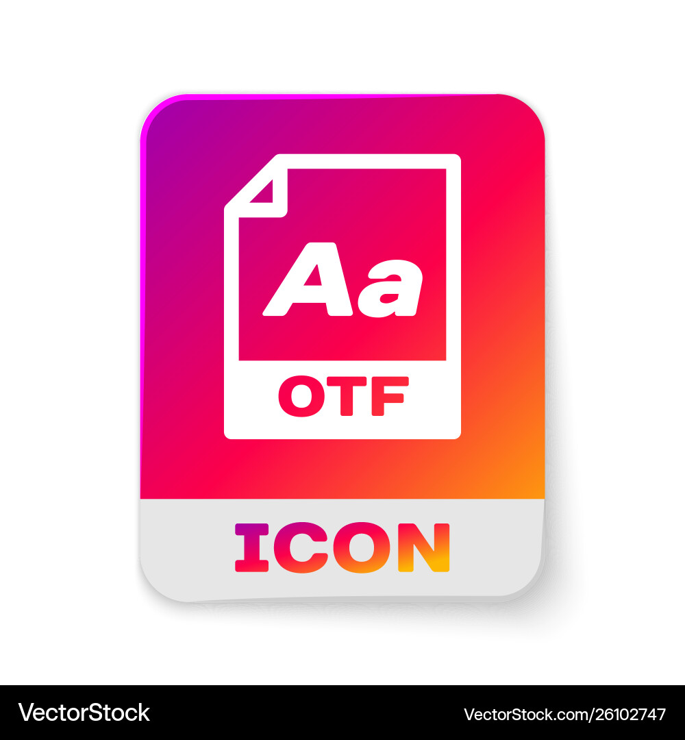 White otf file document icon download button White otf file document icon download button vector image